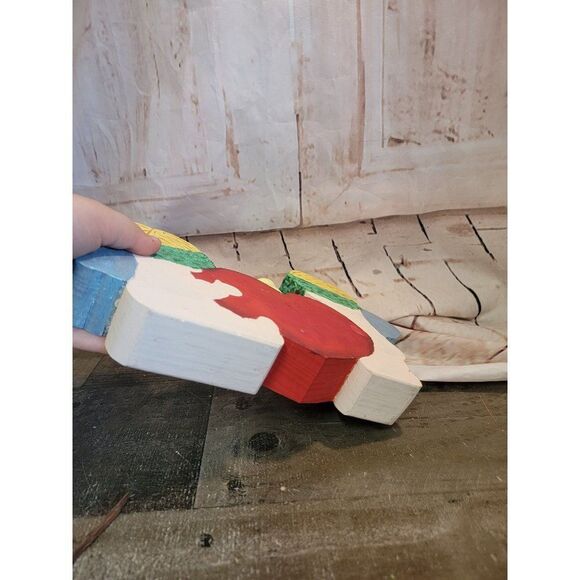 Wooden heart cherub Angel candlestick holder Decor figure - Picture 5 of 5